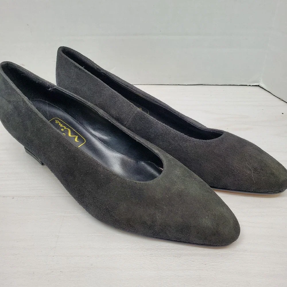 The Touch Of NINA Black Suede Leather Classic Evening Dress Heel‎ Pump Size 6 M